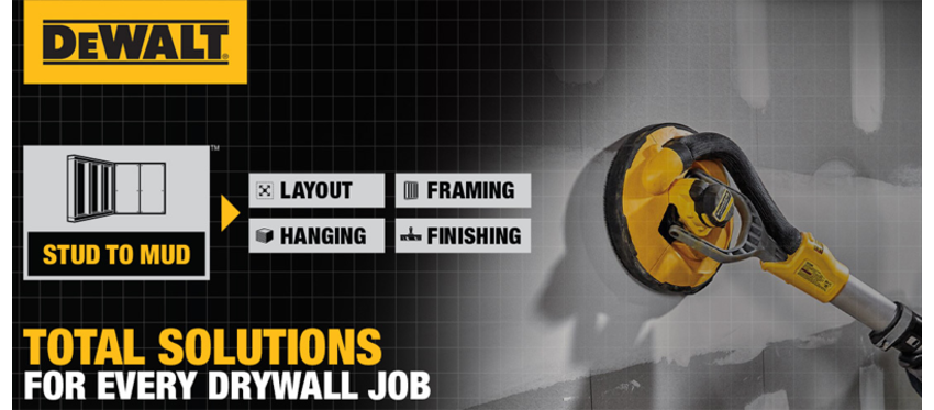 DEWALT Stud to Mud: Комплексні рішення для повсякденної роботи з гіпсокартоном