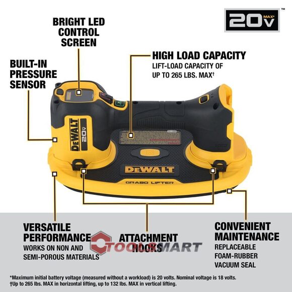 Акумуляторна вакуумна присоска DEWALT DCE592B (DCE590N) GRABO 20V MAX