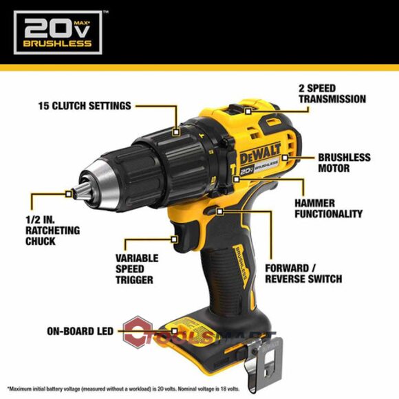 Акумуляторний ударний дриль-шуруповерт DEWALT DCD798B 20V MAX