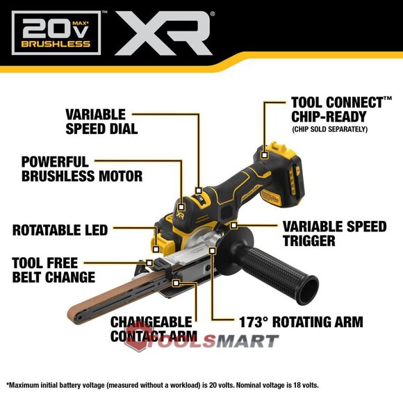 Акумуляторна стрічкова шліфувальна машина DEWALT DCM200B