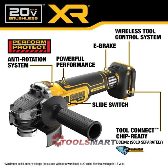 Акумуляторна кутова шліфувальна машина DEWALT DCG411VSB 20V MAX XR