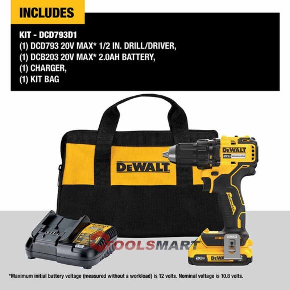 Акумуляторний дриль-шуруповерт DEWALT DCD793D1 20V MAX