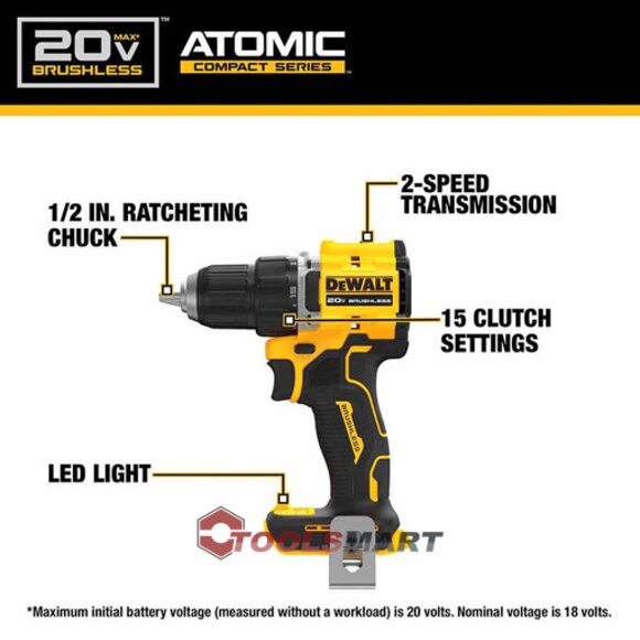 Акумуляторний дриль-шуруповерт DEWALT DCD794B Atomic 20V