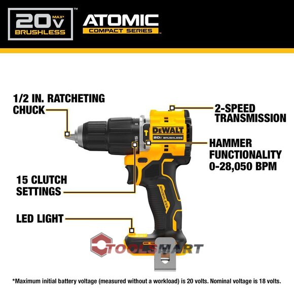 Акумуляторний ударний дриль-шуруповерт DEWALT DCD799L1 20V MAX