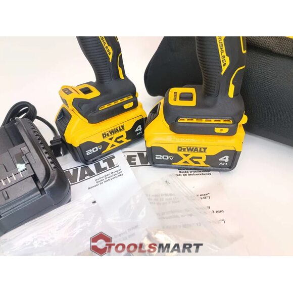 Акумуляторний безщітковий набір шуруповертів DEWALT DCK2050M2 20V MAX