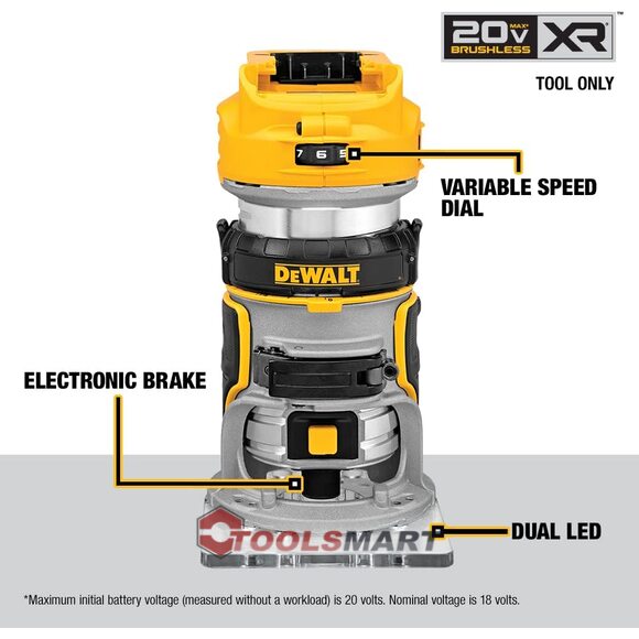 Акумуляторний безщітковий фрезер DEWALT DCW600B 20V MAX* Brushless