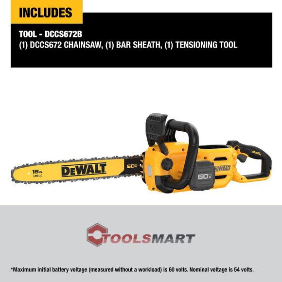 Акумуляторна ланцюгова пила 45 см DEWALT DCCS672B (DCMCS574N) 60V MAX