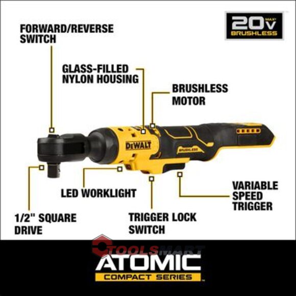 Акумуляторний кутовий гайковерт - тріскачка 3/8" DEWALT DCF512D1 20V MAX