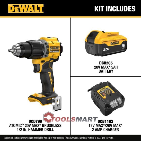 Акумуляторний ударний дриль-шуруповерт DEWALT DCD799P1 20V MAX