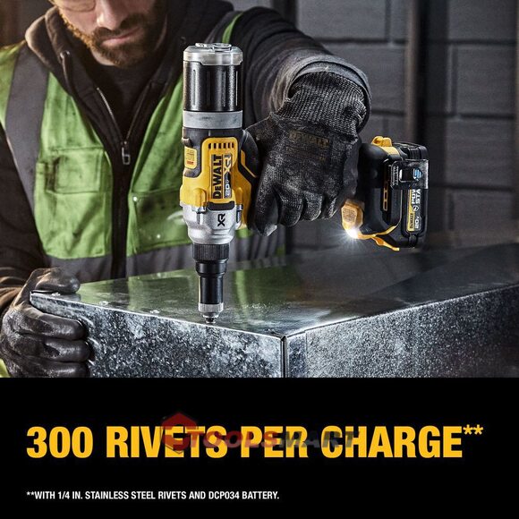 Аккумуляторный заклепочник 1/4 DEWALT DCF414GE2 20V MAX XR