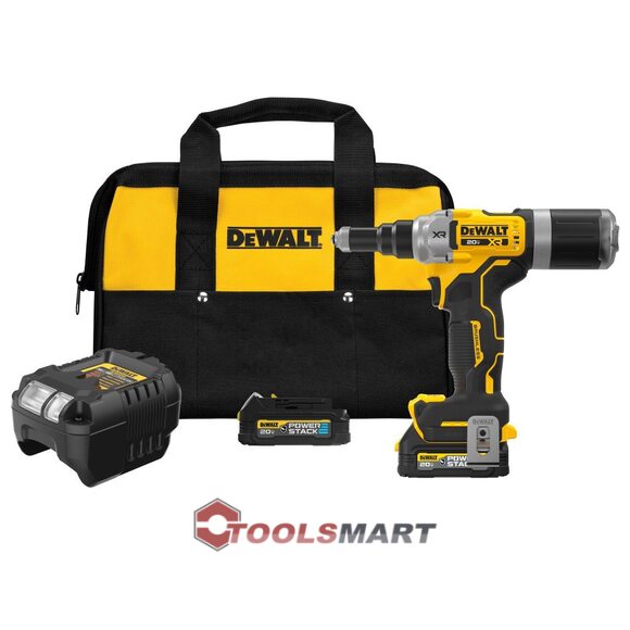 Аккумуляторный заклепочник 1/4 DEWALT DCF414GE2 20V MAX XR