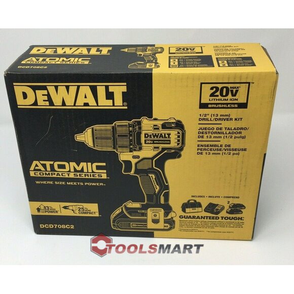 Акумуляторний безщітковий дриль шуруповерт DEWALT DCD708C2 (DCD708S2T) 20V Max 