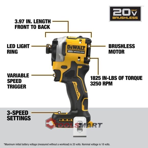 Набір безщіткових шуруповертів DEWALT DCK200D1P1 ATOMIC 20V MAX