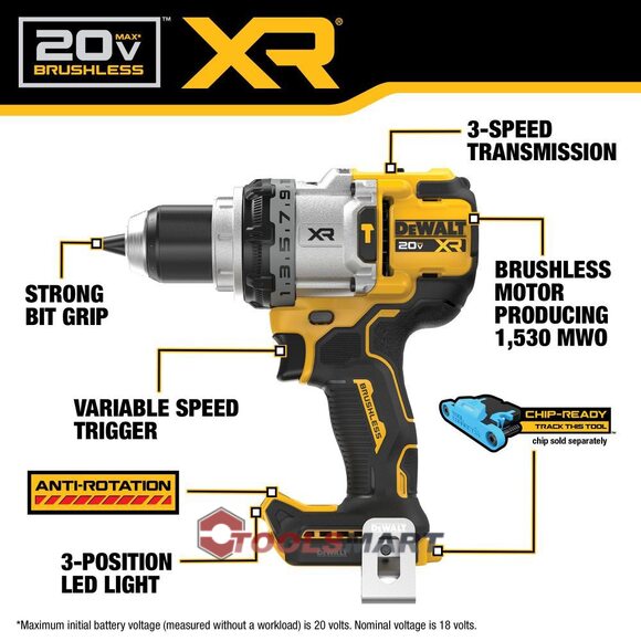 Набор бесщеточных шуруповертов DEWALT DCK2101QQ2 4Ah POWERPACK 20V MAX Combo Kit