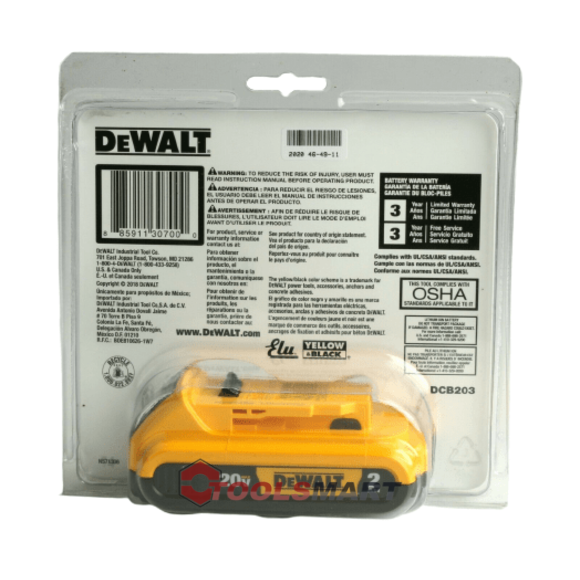 Аккумуляторная батарея DEWALT DCB203 (DCB183) Li-Ion 2.0Ah 20V MAX* XR