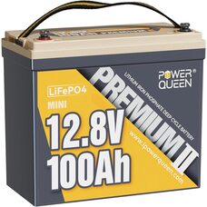 Літій-залізо-фосфатний акумулятор Power Queen 12V 100Ah LiFePO4 MINI 1280Wh 100A BMS