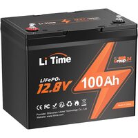 Аккумулятор (батарея) LiTime 12V 100Ah LiFePO4 Group 24 Lithium 1280Wh 100A BMS