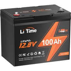 Акумулятор LiTime 12V 100Ah LiFePO4 Group 24 Lithium 1280Wh 100A BMS