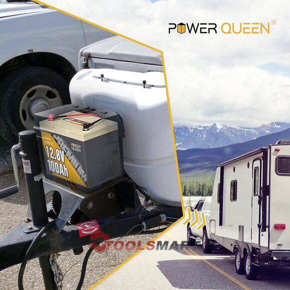 Литий-железо-фосфатный аккумулятор Power Queen 12V 100Ah LiFePO4 Group 24 1280Wh 100A BMS