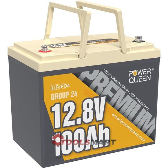 Литий-железо-фосфатный аккумулятор Power Queen 12V 100Ah LiFePO4 Group 24 1280Wh 100A BMS