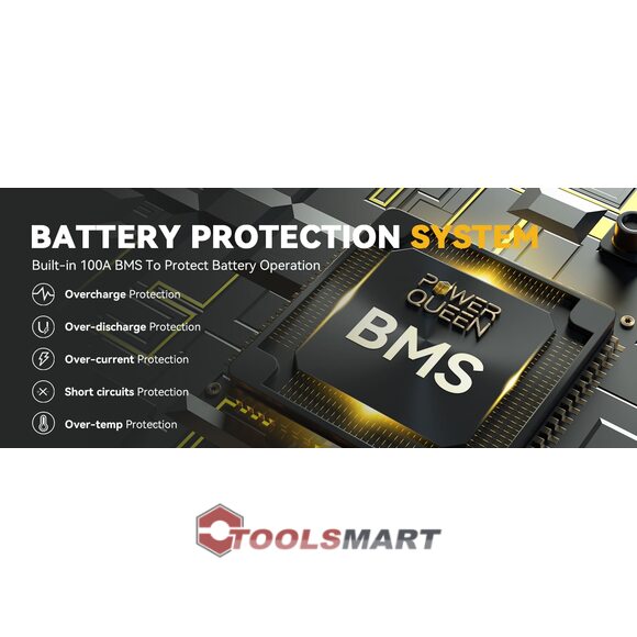 Літій-залізо-фосфатний акумулятор Power Queen 12V 100Ah LiFePO4 Group 31 1280Wh 100A BMS