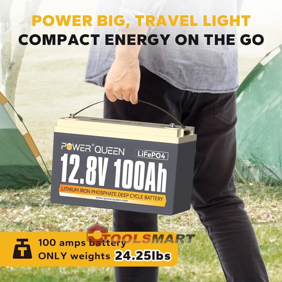 Літій-залізо-фосфатний акумулятор Power Queen 12V 100Ah LiFePO4 Group 31 1280Wh 100A BMS