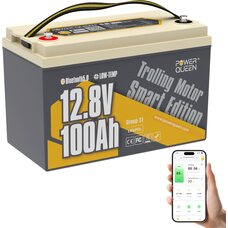 Літій-залізо-фосфатний акумулятор Power Queen 12V 100Ah LiFePO4 TM Smart 1280Wh 100A BMS