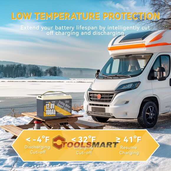 Літій-залізо-фосфатний акумулятор Power Queen 12V 100Ah LiFePO4 TM Smart 1280Wh 100A BMS