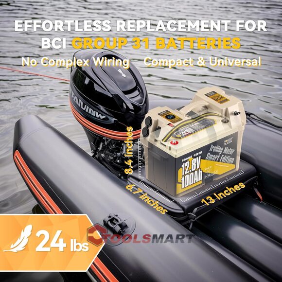 Літій-залізо-фосфатний акумулятор Power Queen 12V 100Ah LiFePO4 TM Smart 1280Wh 100A BMS