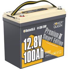 Літій-залізо-фосфатний акумулятор Power Queen 12V 100Ah LiFePO4 Mini Low-temp Smart 1280Wh 100A BMS