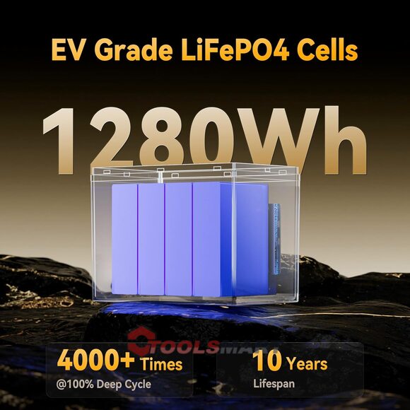 Літій-залізо-фосфатний акумулятор Power Queen 12V 100Ah LiFePO4 Group 24 Smart 1280Wh 100A BMS