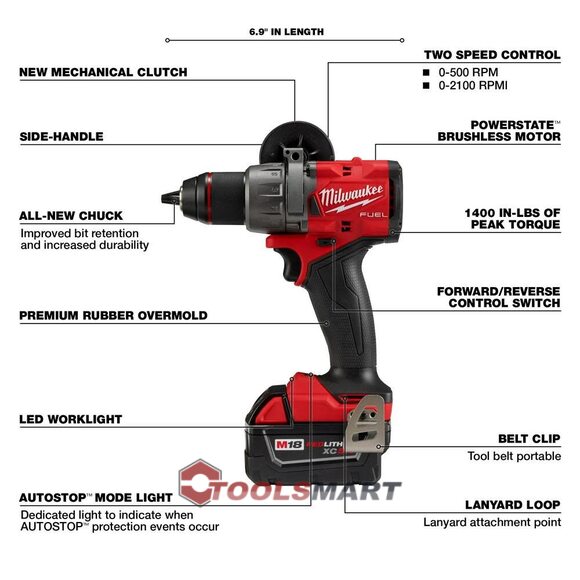 Акумуляторний дриль-шуруповерт 1/2" Milwaukee 2903-22 (FDD3-502X) M18 FUEL