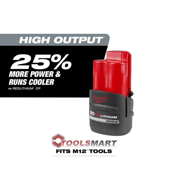 Акумуляторна батарея Milwaukee M12 HB2.5 (48-11-2425) HIGH OUTPUT 2.5 Ah