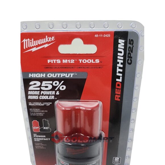 Акумуляторна батарея Milwaukee M12 HB2.5 (48-11-2425) HIGH OUTPUT 2.5 Ah
