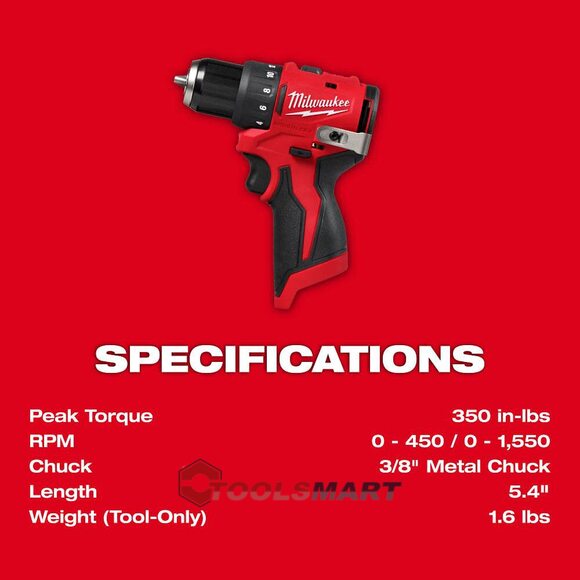 Акумуляторний дриль-шуруповерт Milwaukee 3401-20 (BLDDRC-0) M12 Subcompact Brushless