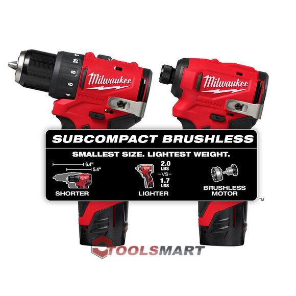 Набір безщіткових шуруповертів Milwaukee 3494-22 M12 Subcompact Brushless