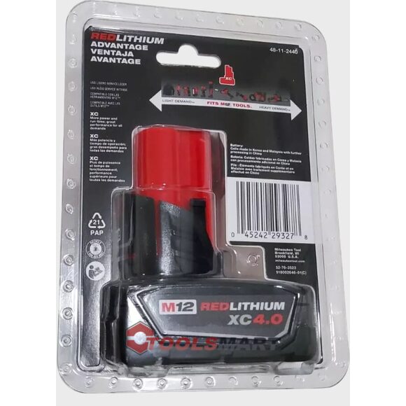 Акумулятор Milwaukee M12 B4 4.0 Ah (48-11-2440) REDLITHIUM™
