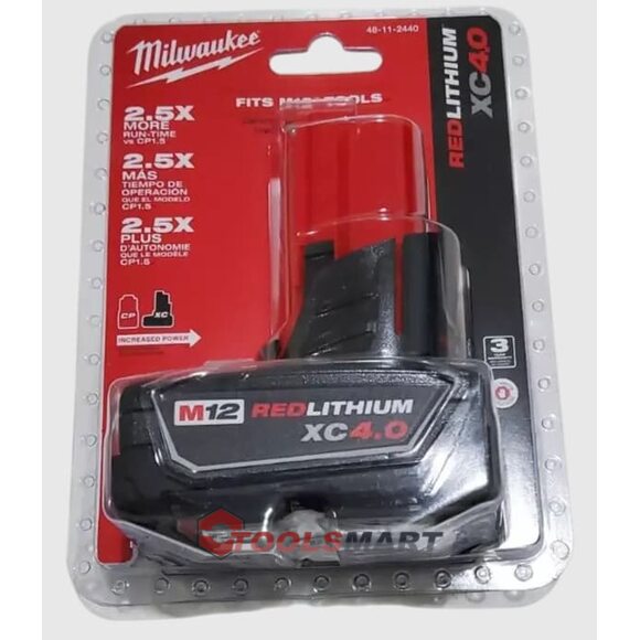 Акумулятор Milwaukee M12 B4 4.0 Ah (48-11-2440) REDLITHIUM™