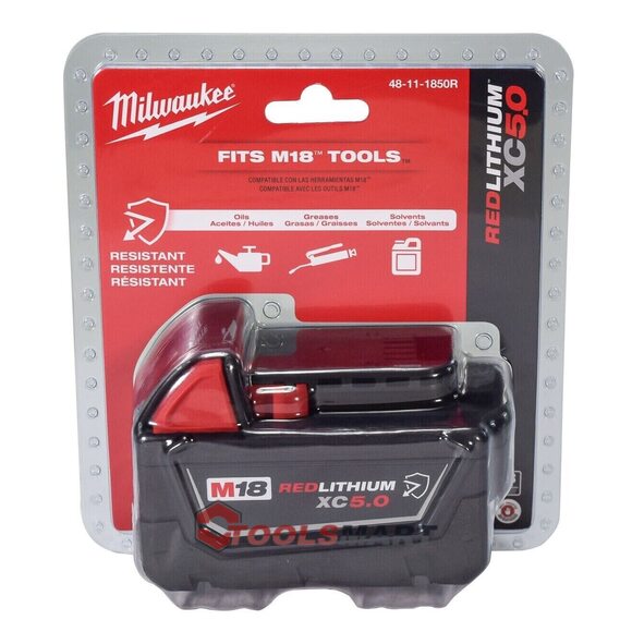 Акумулятор маслостійкий Milwaukee M18 B5-CR  5.0 Ah (48-11-1850R) REDLITHIUM™ RESISTANT