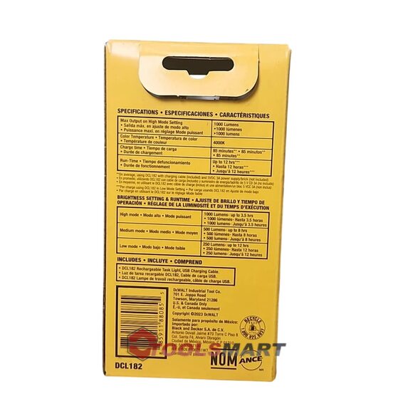 Акумуляторний LED ліхтар DEWALT DCL182 USB