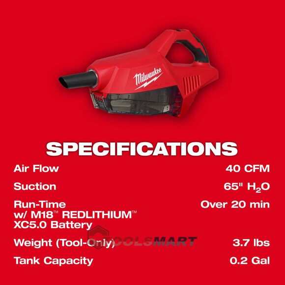 Компактный аккумуляторный пылесос MILWAUKEE 0892-20 M18 Brushless