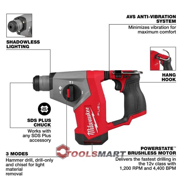 Аккумуляторный перфоратор Milwaukee 2508-20 (FHAC16-0) M12 FUEL