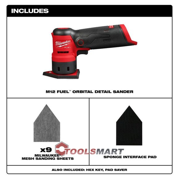 Акумуляторна орбітальна шліфмашина Milwaukee 2531-20 (FDSS-0B) M12 FUEL