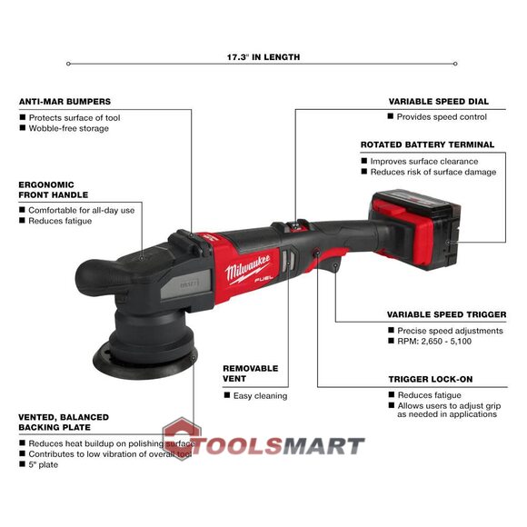Акумуляторна ексцентрикова полірувальна машина Milwaukee 2684-22HD M18 FUEL