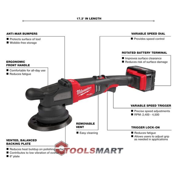 Акумуляторна ексцентрикова полірувальна машина Milwaukee 2685-22HD M18 FUEL