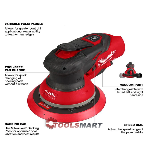 Акумуляторна ексцентрикова шліфмашина Milwaukee 2585-22CX (FROS5-502X) M12 FUEL