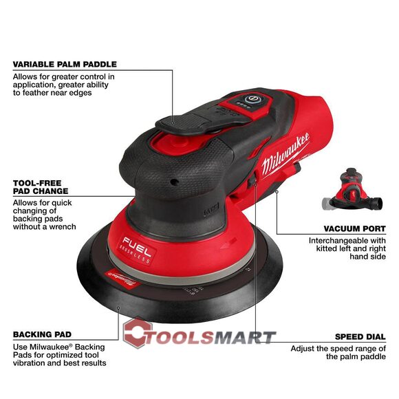 Акумуляторна ексцентрикова шліфмашина Milwaukee 2584-22CX (FROS2.5-502X) M12 FUEL 150 мм