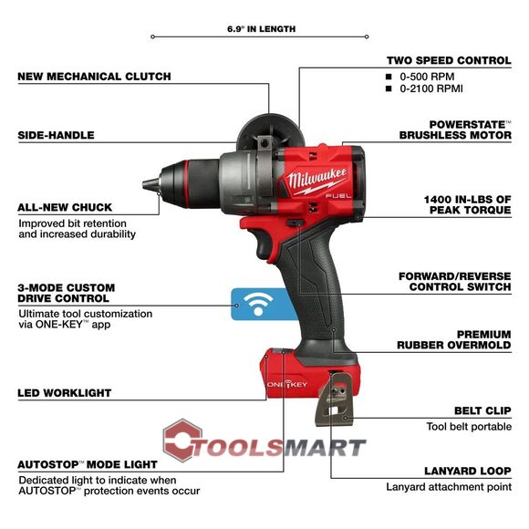 Акумуляторний ударний дриль-шуруповерт MILWAUKEE 2906-20 (ONEPD3-0X) M18 FUEL™ ONE-KEY™