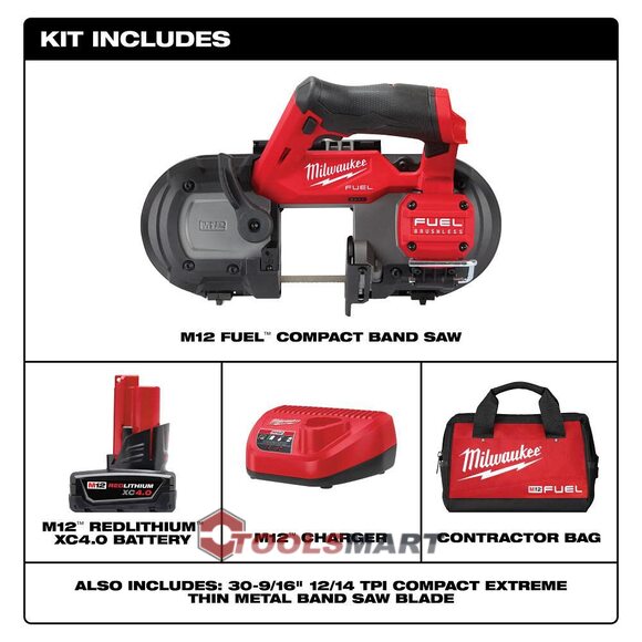 Акумуляторна безщіткова стрічкова пила Milwaukee M12 2529-21XC FUEL ™