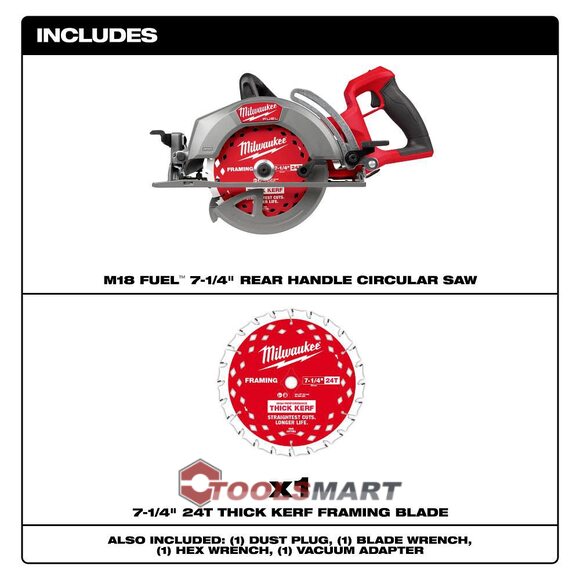 Акумуляторна безщіткова циркулярна гіпоїдна пила Milwaukee M18 (FCSRH662-0) 2930-20